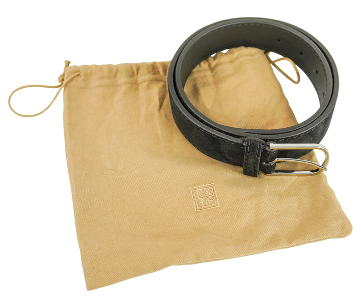 Toteme Wide Trouser Belt in Suede Espresso