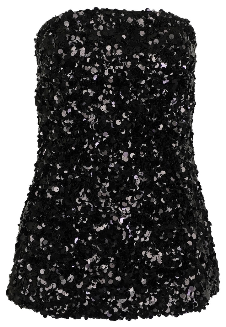 Acler Pipson Sequin Embellished Top in Black