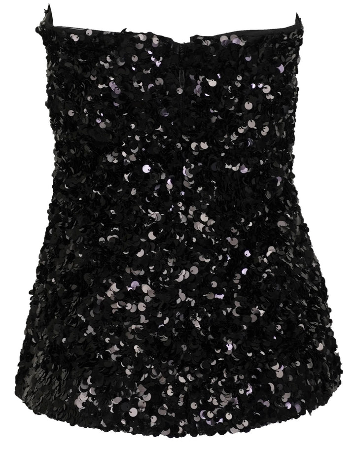 Acler Pipson Sequin Embellished Top in Black