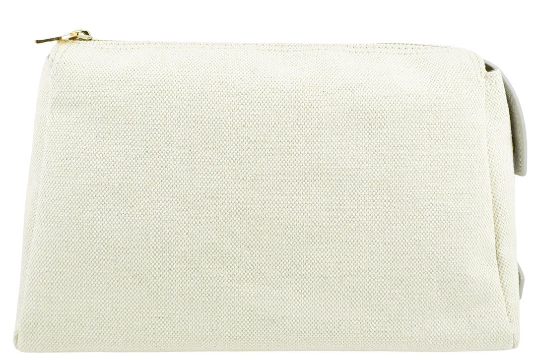 Neely & Chloe Medium Canvas Pouch in Cream and Stone - Discounts on Neely & Chloe at UAL