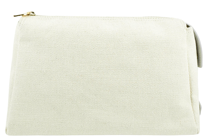 Neely & Chloe Medium Canvas Pouch in Cream and Stone - Discounts on Neely & Chloe at UAL
