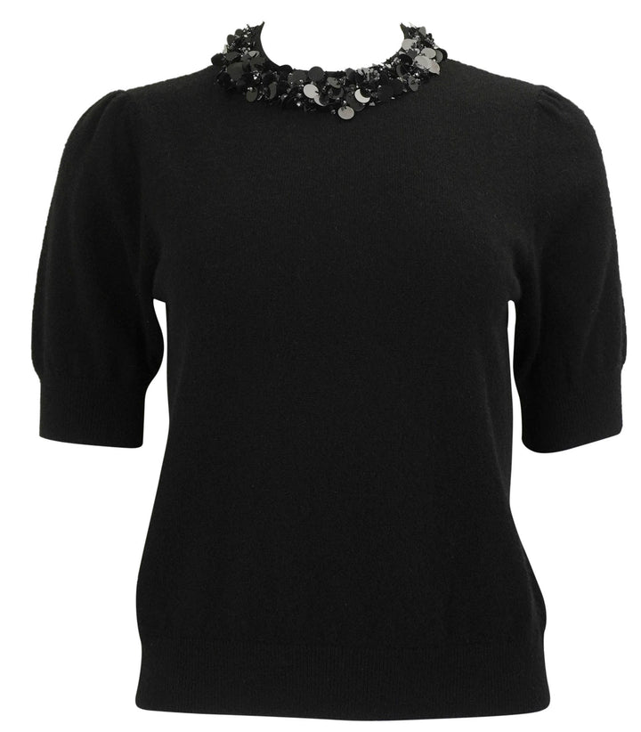 Ulla Johnson Liv Embroidered Sweater in Black