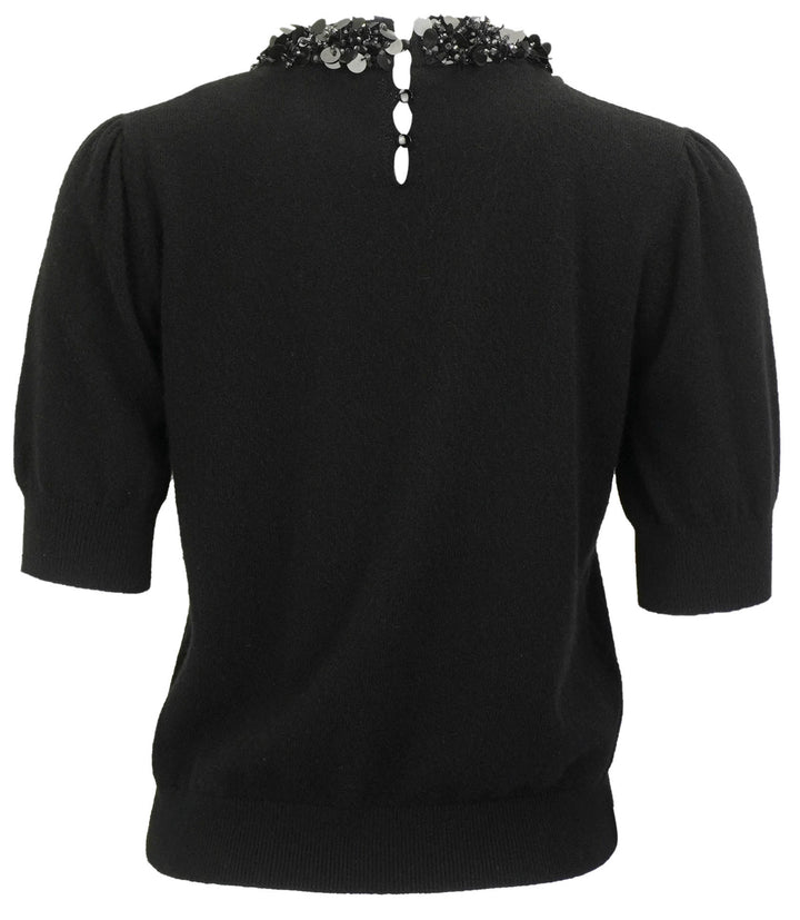 Ulla Johnson Liv Embroidered Sweater in Black