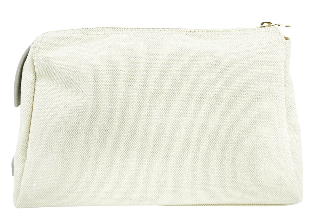 Neely & Chloe Medium Canvas Pouch in Cream and Stone - Discounts on Neely & Chloe at UAL