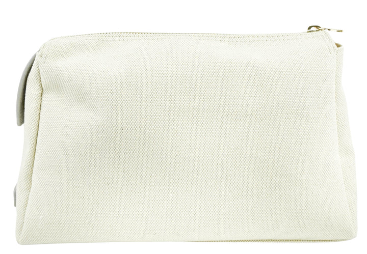 Neely & Chloe Medium Canvas Pouch in Cream and Stone - Discounts on Neely & Chloe at UAL