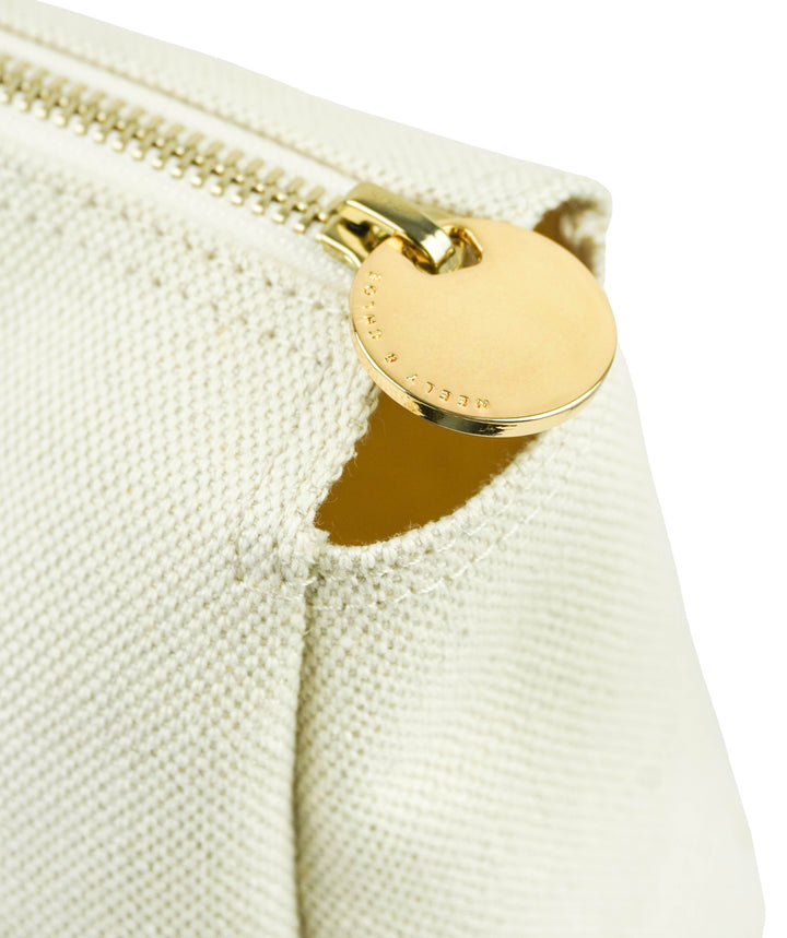 Neely & Chloe Medium Canvas Pouch in Cream and Stone - Discounts on Neely & Chloe at UAL