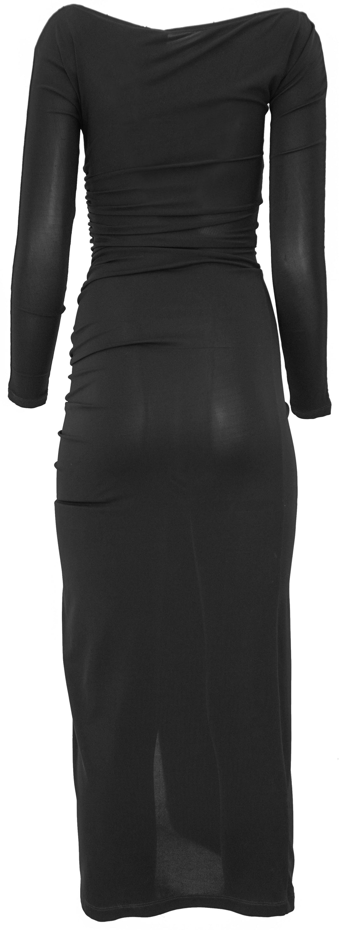 Courrèges Ruched Buckle Maxi Dress in Black - Discounts on Courrèges at UAL