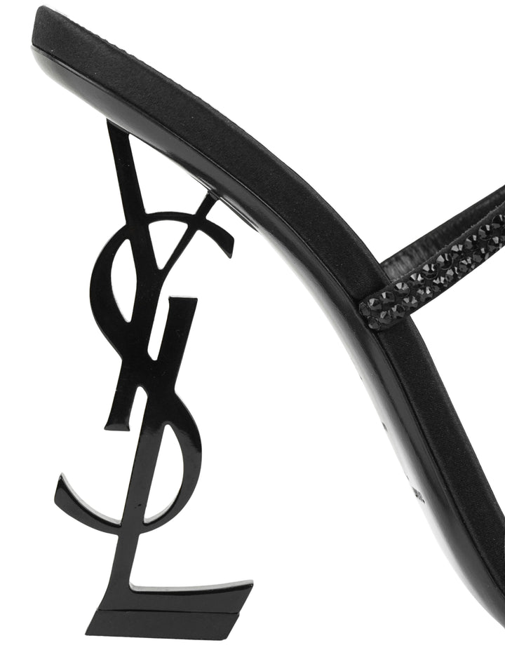 Saint Laurent Opyum Crystal Sandals in Black - Discounts on Saint Laurent at UAL