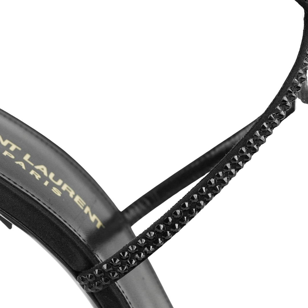 Saint Laurent Opyum Crystal Sandals in Black - Discounts on Saint Laurent at UAL