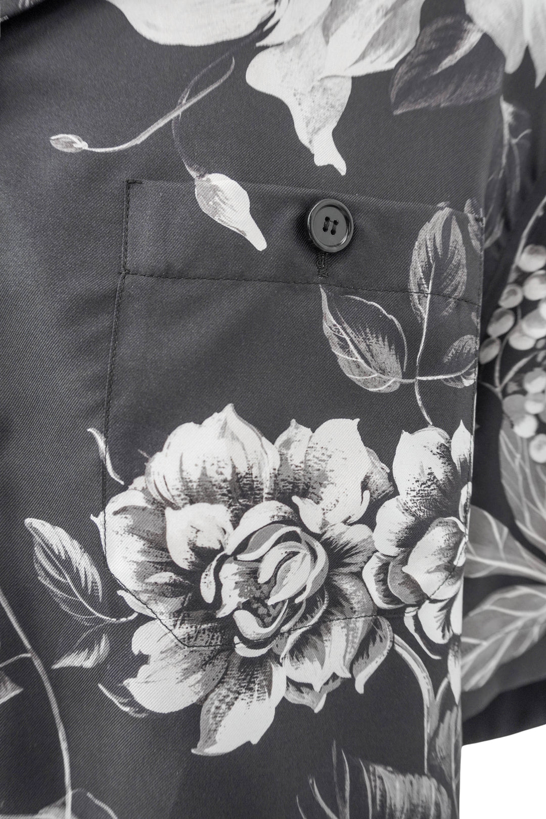 Dolce & Gabbana Floral Print Silk Shirt in Black - Discounts on Dolce & Gabbana at UAL