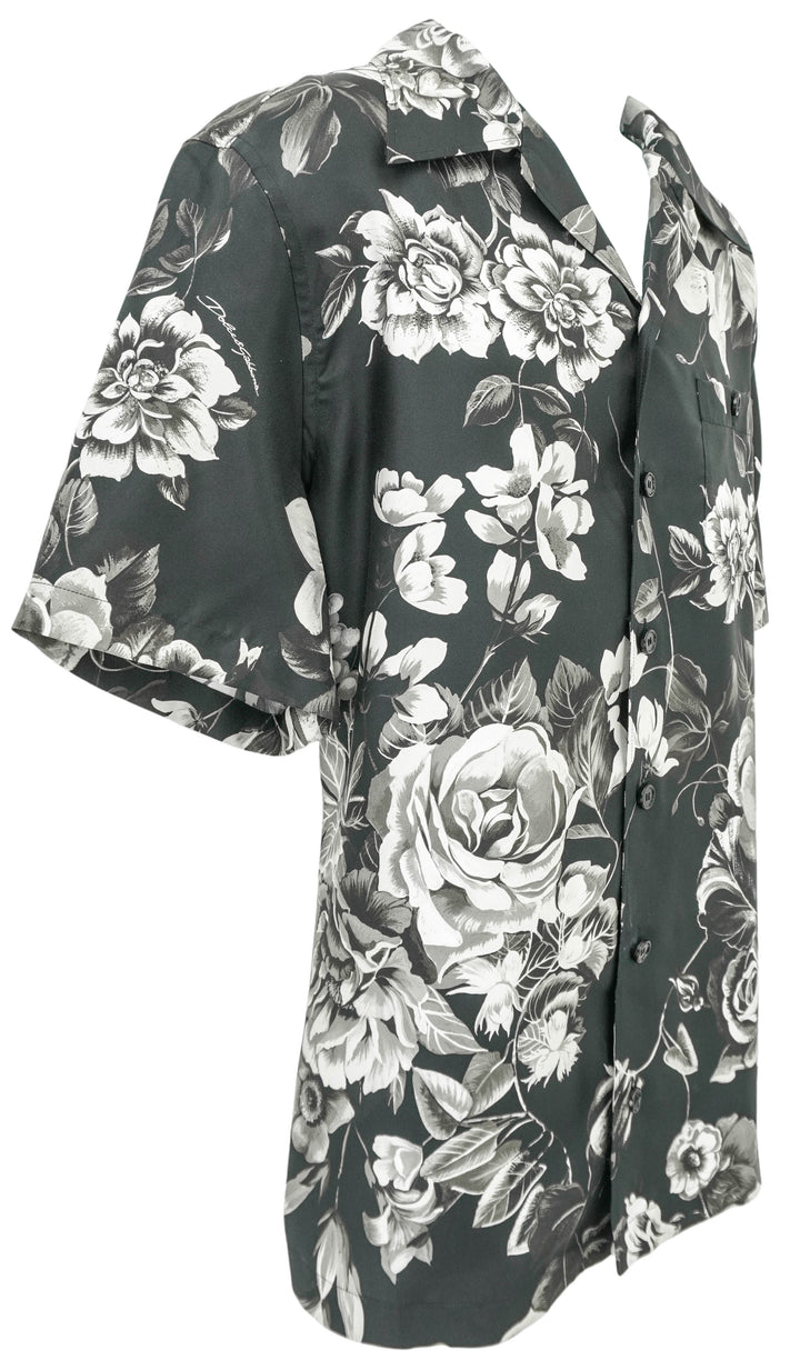 Dolce & Gabbana Floral Print Silk Shirt in Black - Discounts on Dolce & Gabbana at UAL