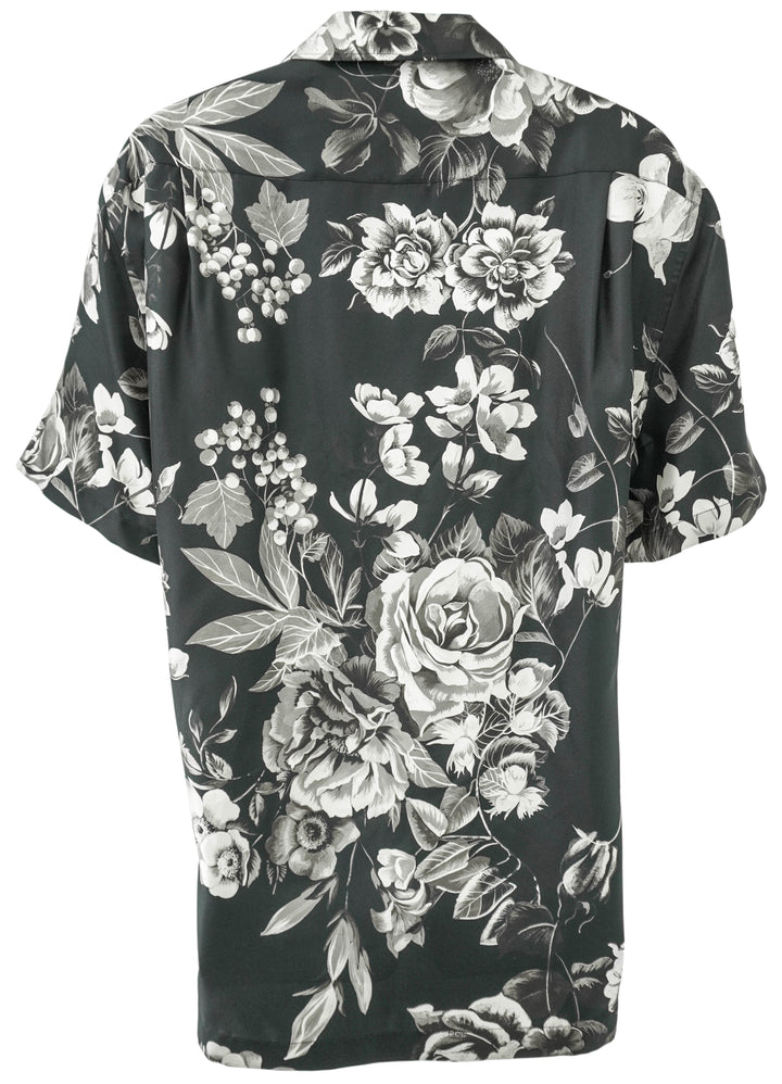 Dolce & Gabbana Floral Print Silk Shirt in Black - Discounts on Dolce & Gabbana at UAL