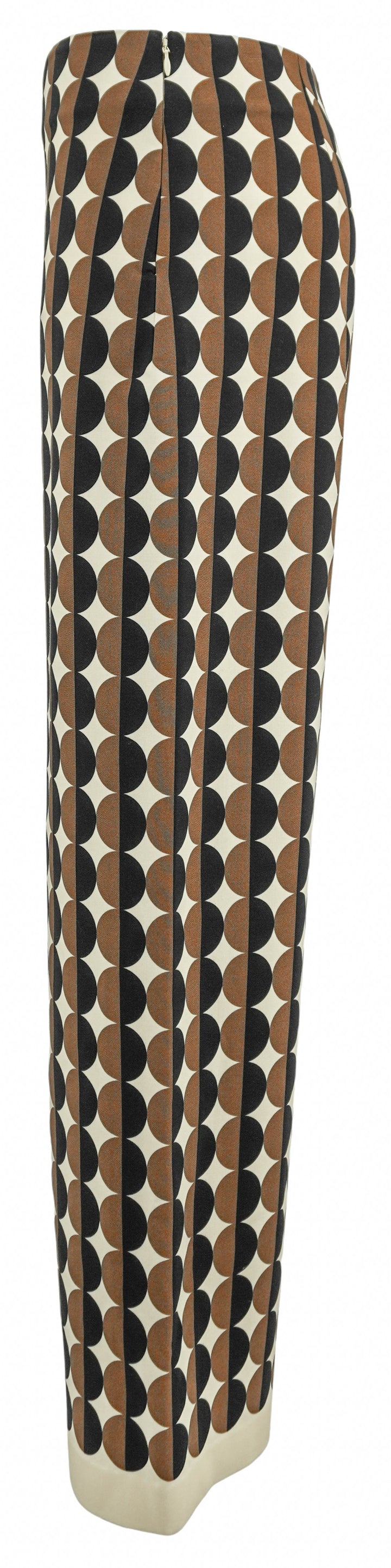 Oscar de la Renta Printed Wide Leg Pants in Khaki and Cream