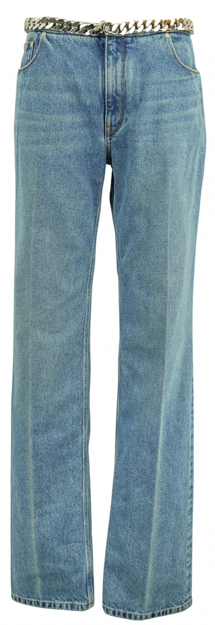 Stella McCartney Chain Belt Jeans in Blue Denim