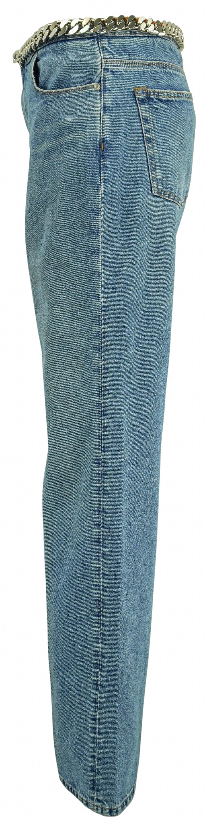 Stella McCartney Chain Belt Jeans in Blue Denim