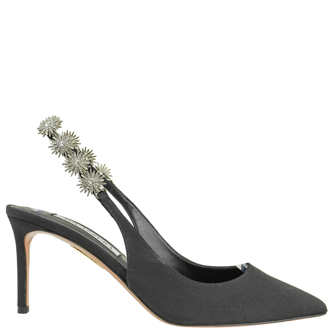 Aquazzura Comet Slingback Heels in Black - Discounts on Aquazzura at UAL