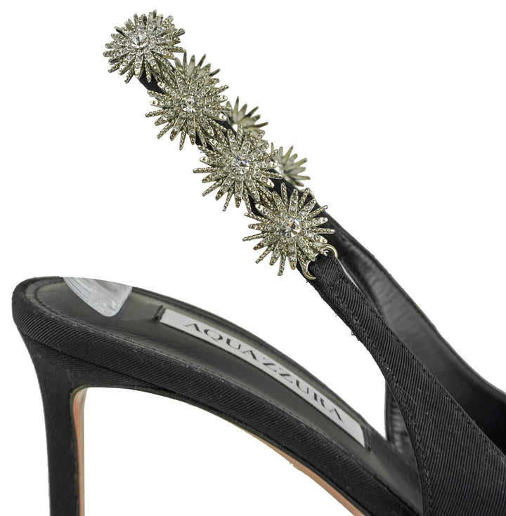 Aquazzura Comet Slingback Heels in Black - Discounts on Aquazzura at UAL