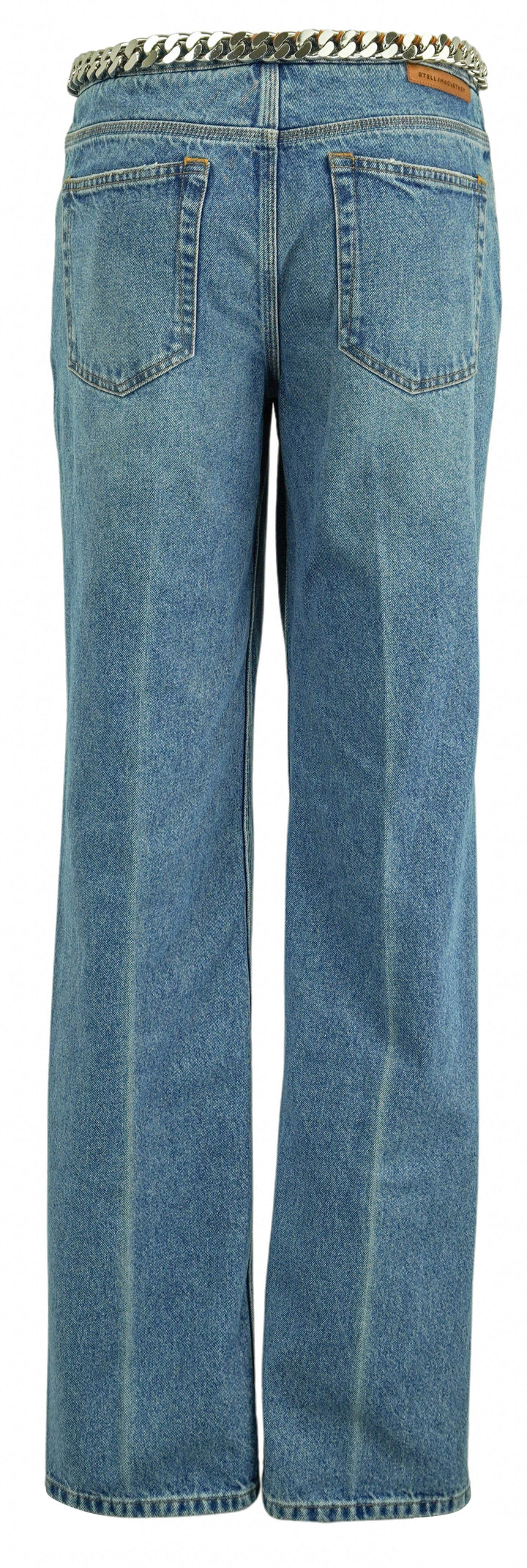 Stella McCartney Chain Belt Jeans in Blue Denim