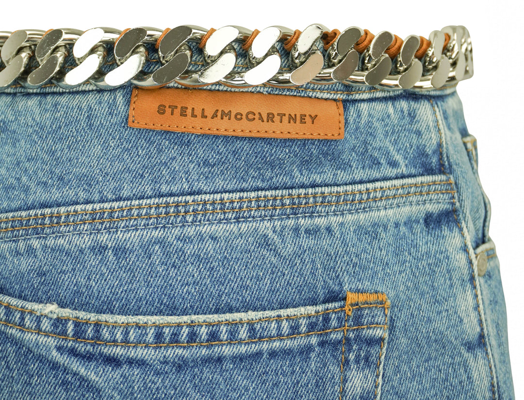 Stella McCartney Chain Belt Jeans in Blue Denim
