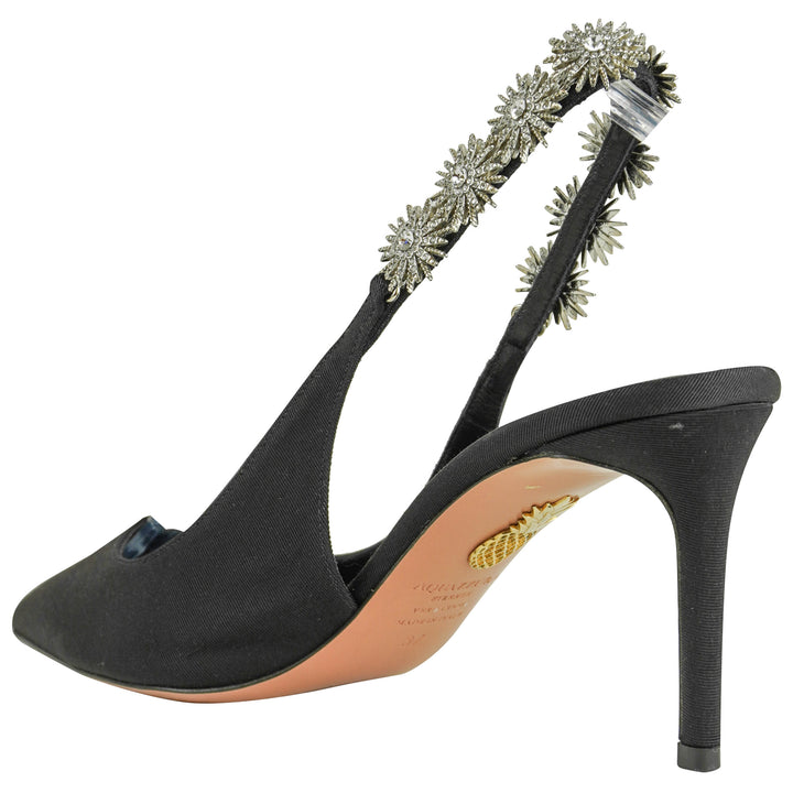 Aquazzura Comet Slingback Heels in Black - Discounts on Aquazzura at UAL