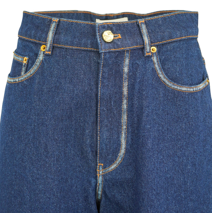Nina Ricci Relaxed Boyfriend Jeans in Dark Blue Denim