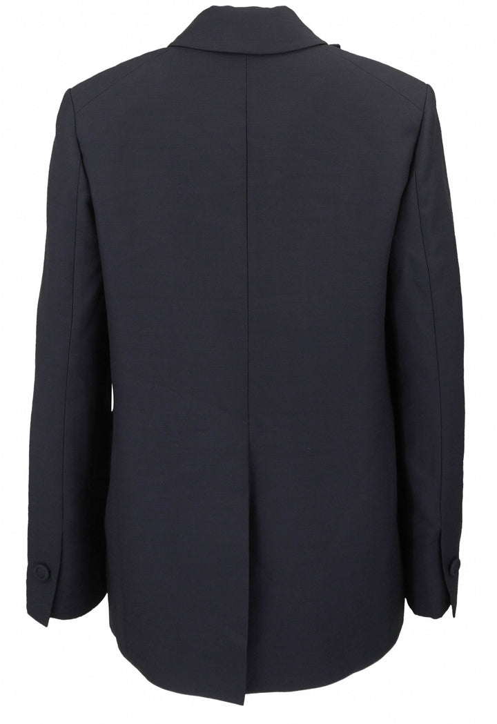 Dice Kayek Jacket with Rose Detail in Navy - Discounts on Dice Kayek at UAL