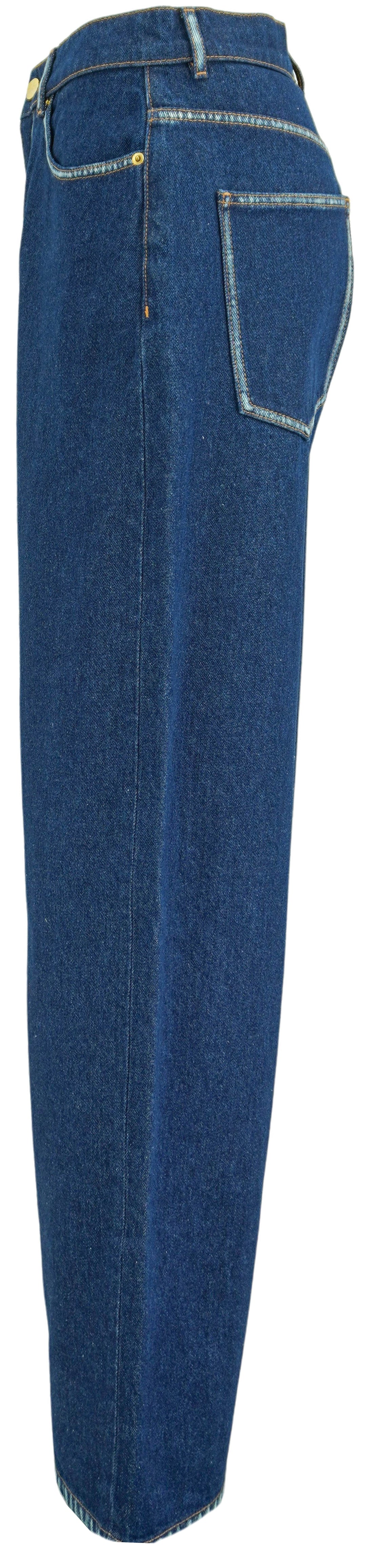 Nina Ricci Relaxed Boyfriend Jeans in Dark Blue Denim