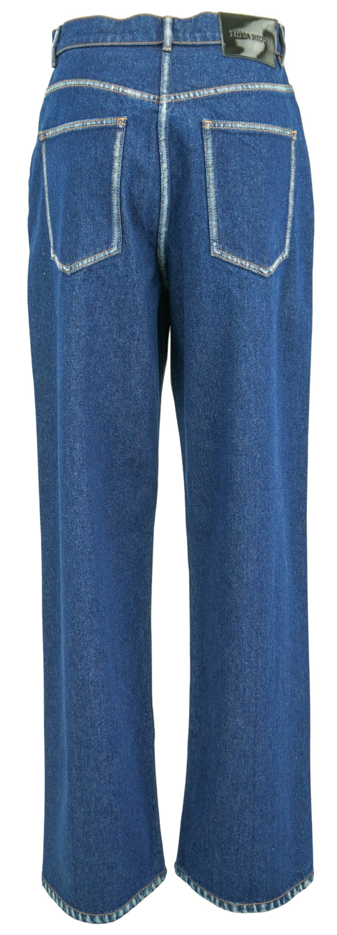 Nina Ricci Relaxed Boyfriend Jeans in Dark Blue Denim