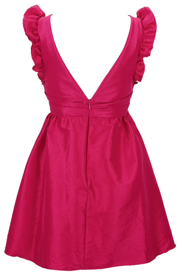 Kika Vargas Lily Dress in Fuchsia Taffeta - Discounts on Kika Vargas at UAL