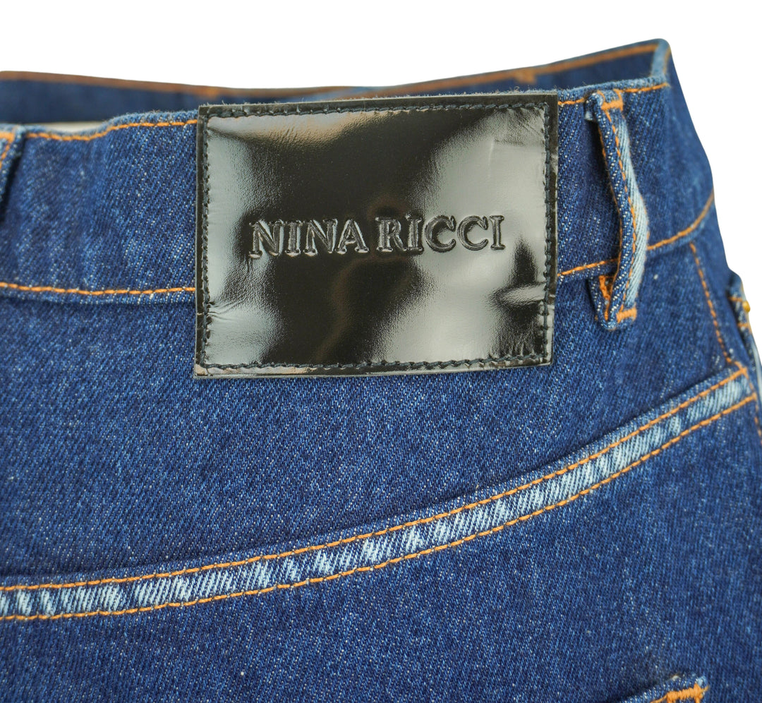 Nina Ricci Relaxed Boyfriend Jeans in Dark Blue Denim