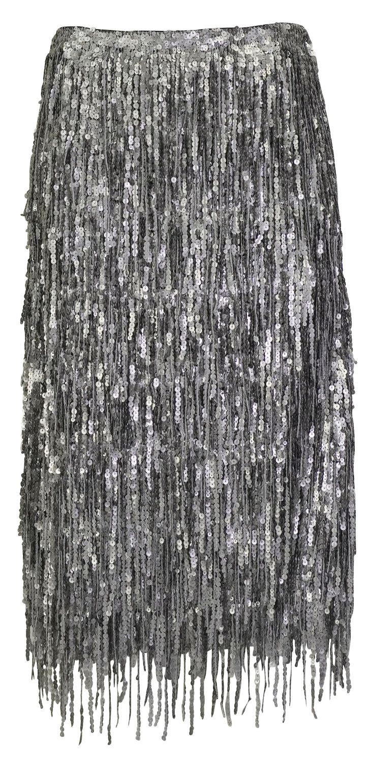 Rag & Bone Billie Sequin Midi Skirt in Gunmetal
