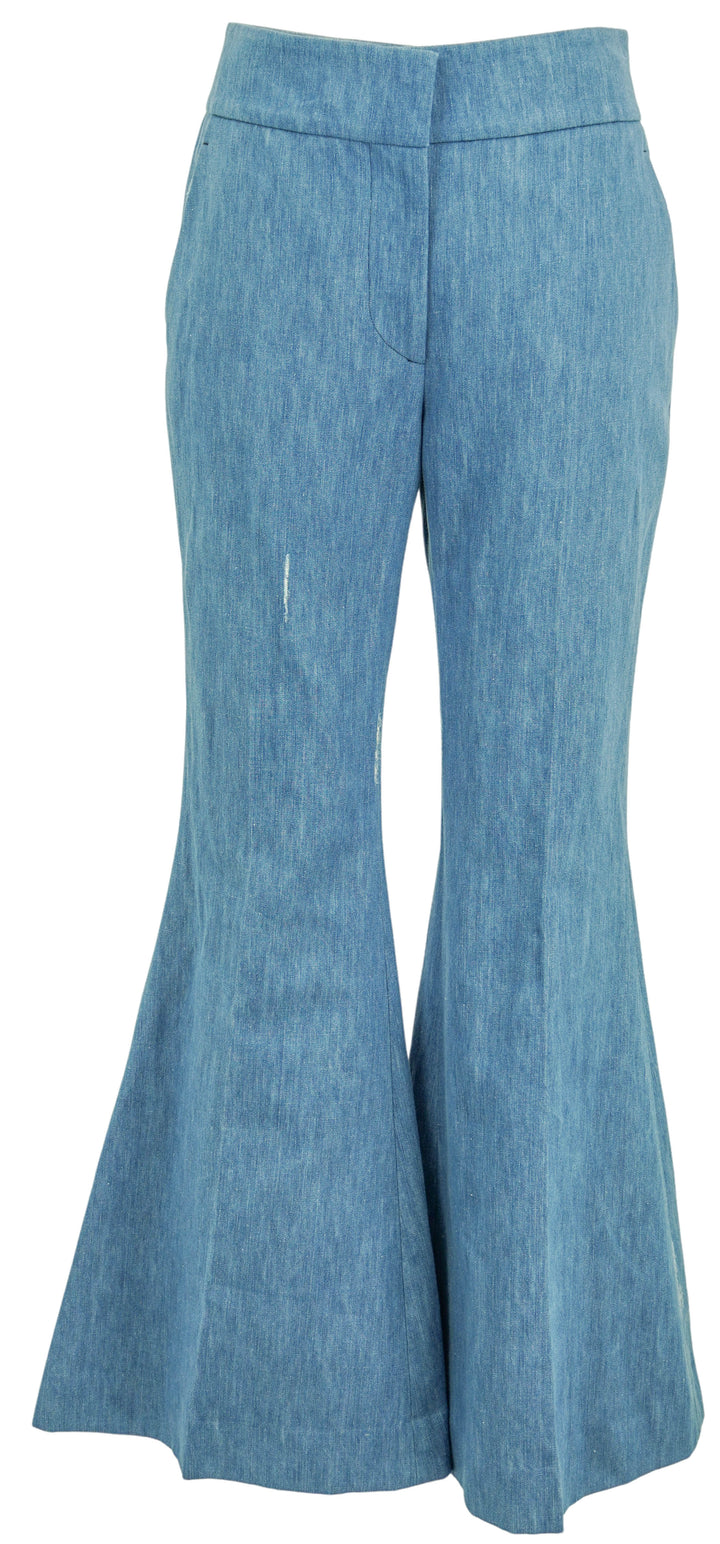 Gabriela Hearst Marsh Flare Cropped Pants in Light Blue Denim