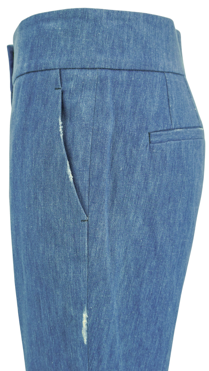 Gabriela Hearst Marsh Flare Cropped Pants in Light Blue Denim