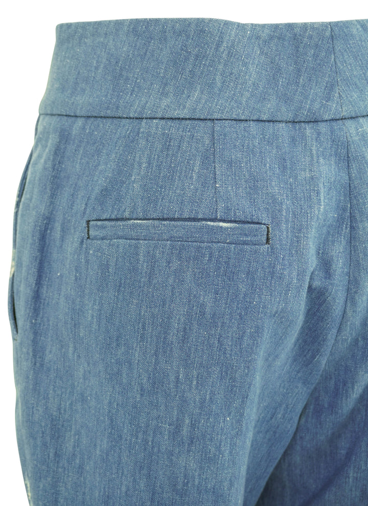 Gabriela Hearst Marsh Flare Cropped Pants in Light Blue Denim
