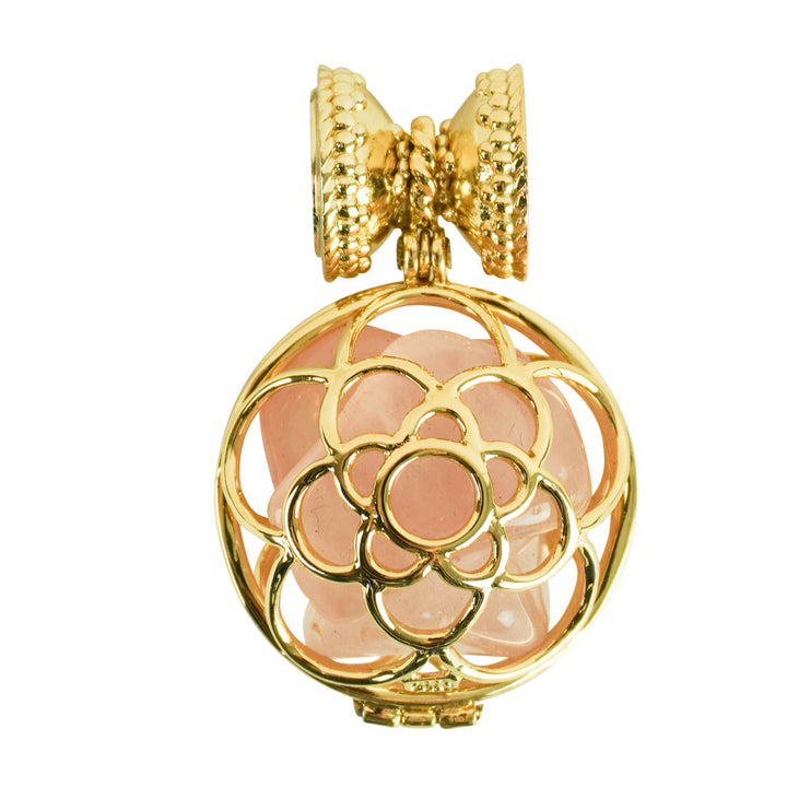 Clara Williams Rose Quartz Centerpiece in Gold