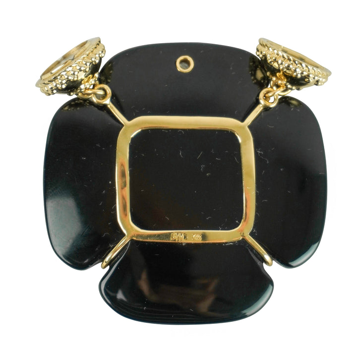 Clara Williams Clover Centerpiece in Black Agate and Gold