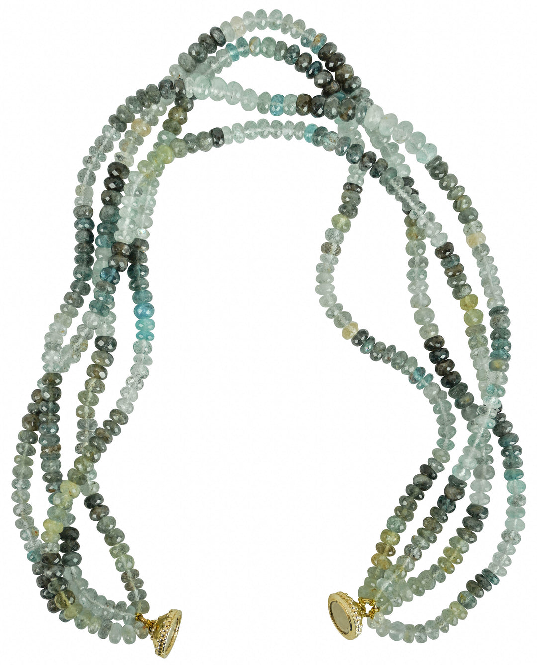 Clara Williams Aquamarine Beaded Necklace in Multi Green
