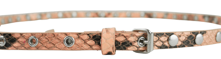 Dries Van Noten Studded Snakeskin Belt in Pink - Discounts on Dries Van Noten at UAL