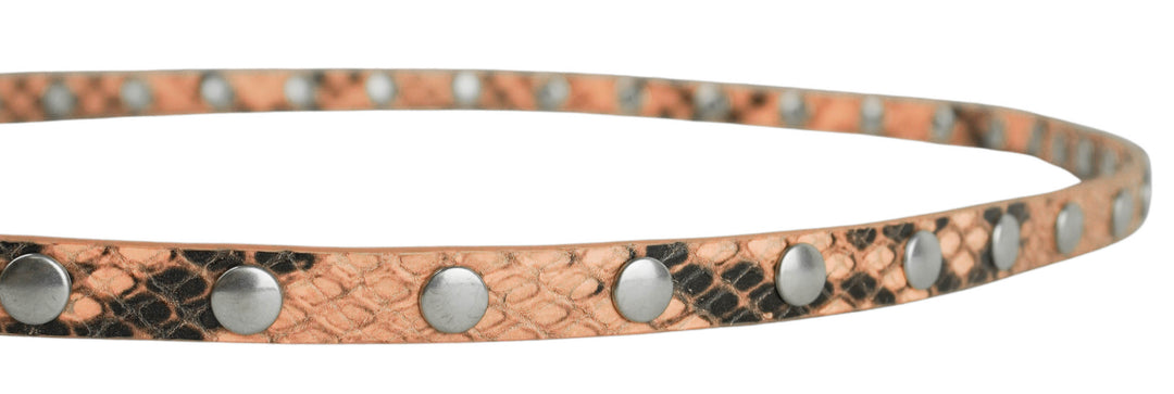 Dries Van Noten Studded Snakeskin Belt in Pink - Discounts on Dries Van Noten at UAL