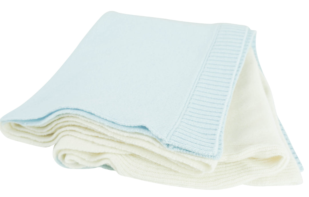 Luiv Firenze Cashmere Shawl in Cream and Baby Blue