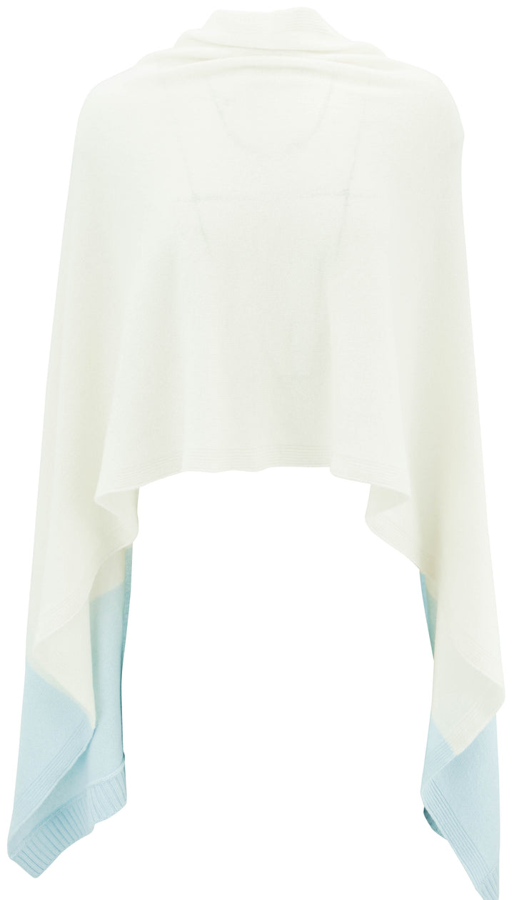 Luiv Firenze Cashmere Shawl in Cream and Baby Blue