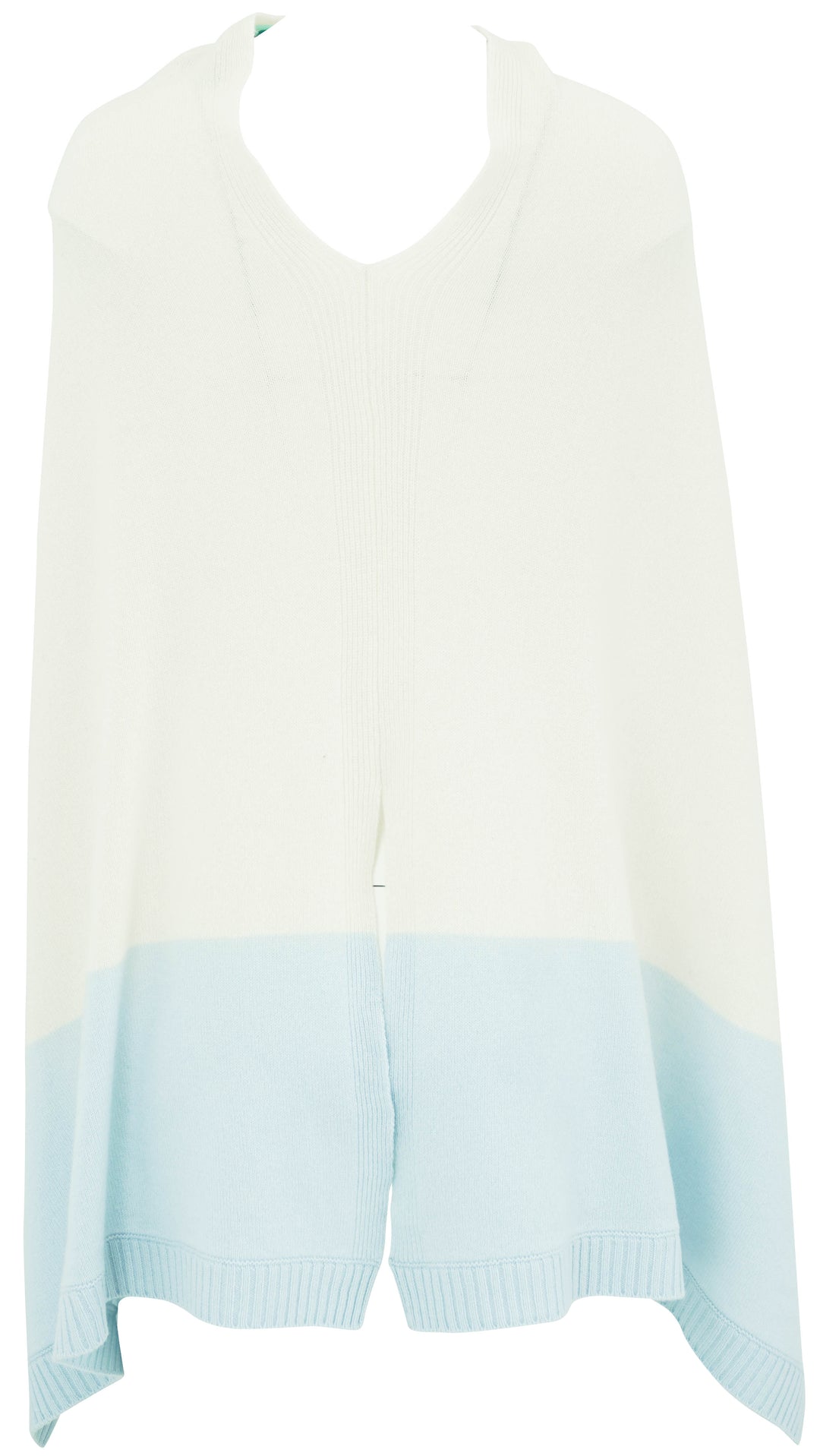Luiv Firenze Cashmere Shawl in Cream and Baby Blue