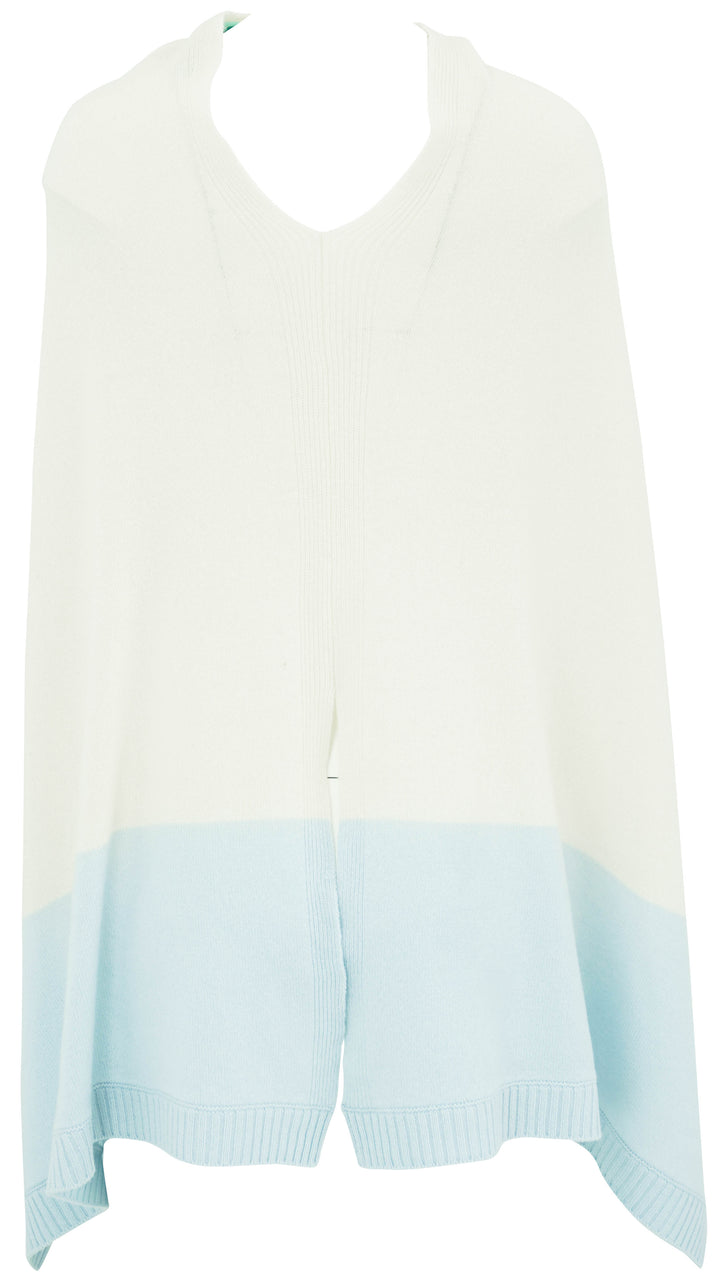 Luiv Firenze Cashmere Shawl in Cream and Baby Blue