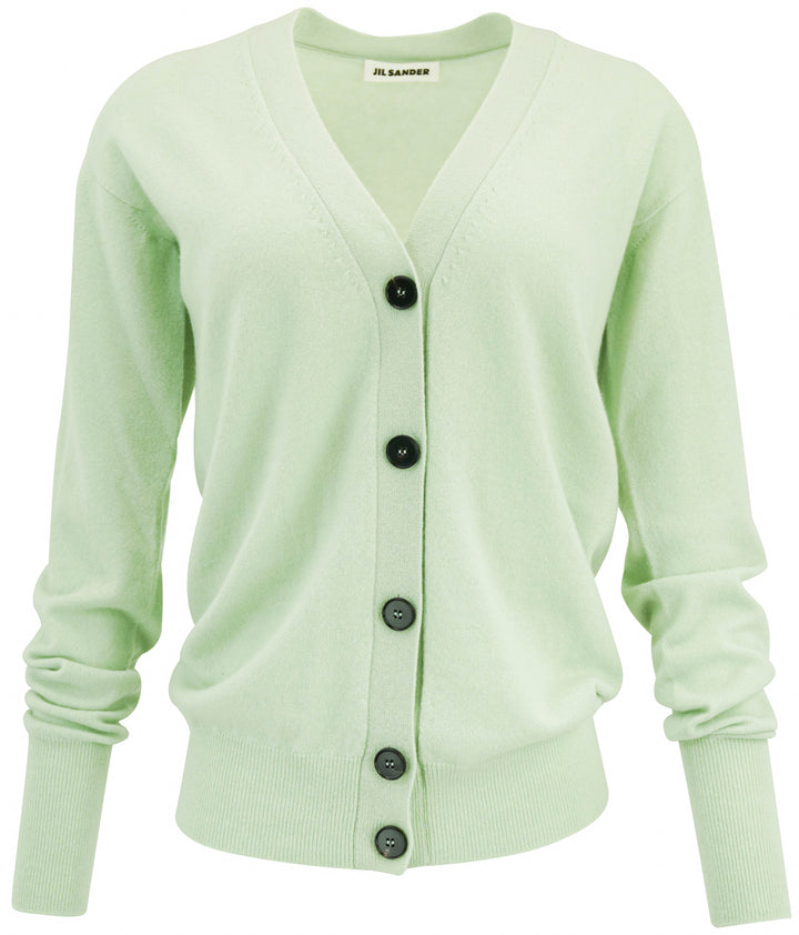 Jil Sander Cashmere Cardigan in Iceberg Green - Discounts on Jil Sander at UAL