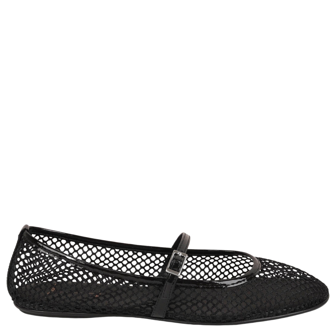 Black Suede Studio Mika Flats in Black Mesh - Discounts on Black Suede Studio at UAL