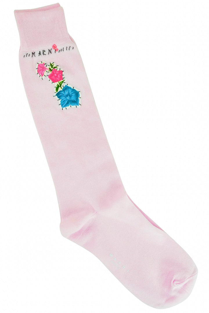Marni Flower Patch Socks in Pink Gummy