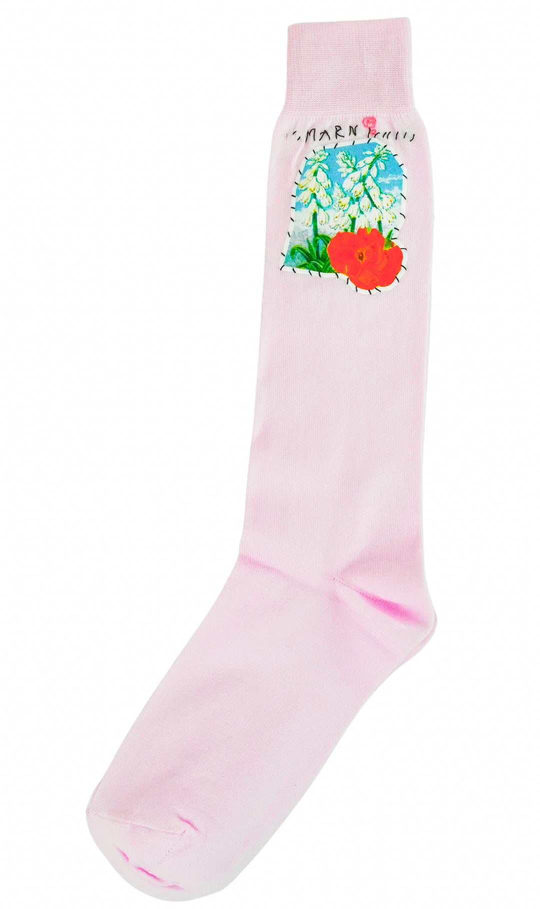 Marni Flower Patch Socks in Pink Gummy