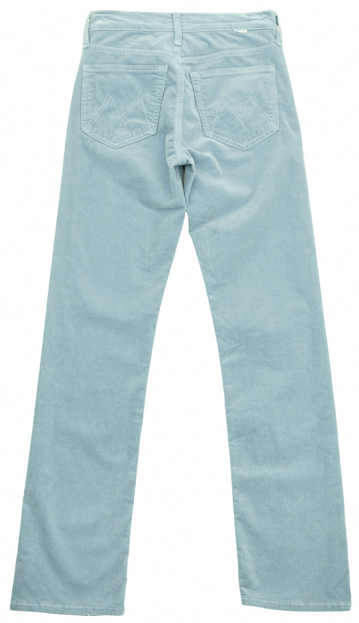 Mother The Mid Rise Hiker Hover Corduroy Jeans in Blue Shadow