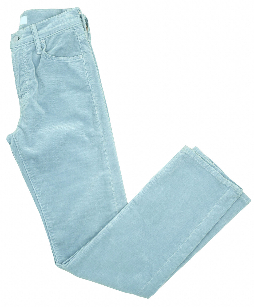 Mother The Mid Rise Hiker Hover Corduroy Jeans in Blue Shadow