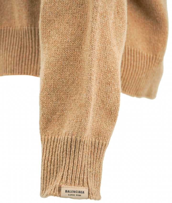 Balenciaga Cashmere Blend Turtleneck Sweater in Dark Beige - Discounts on Balenciaga at UAL